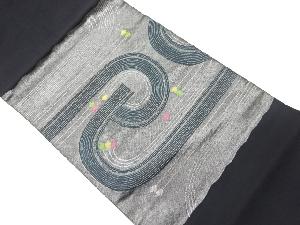 抽象模様織出し開き名古屋帯（額縁仕立て）